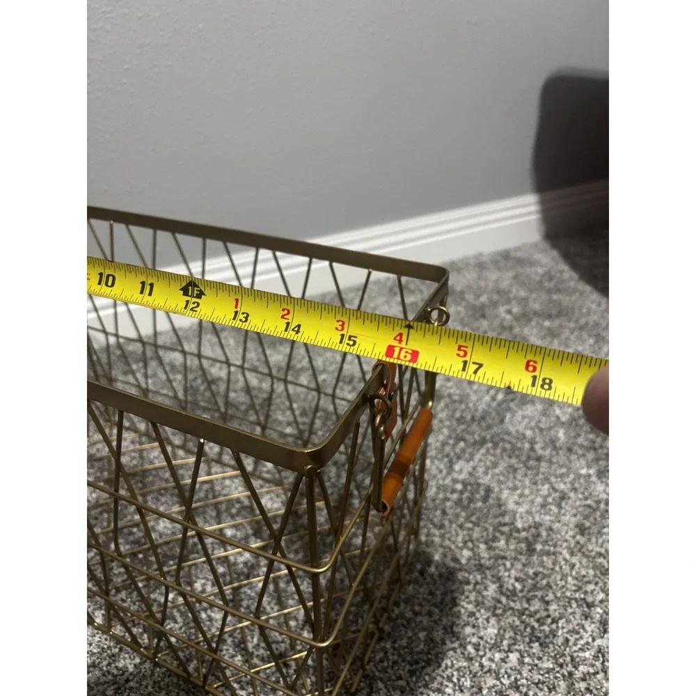 Grace & Peace Gold Wire Storage Basket II Peter 1:2 Geometric Metal Organizer